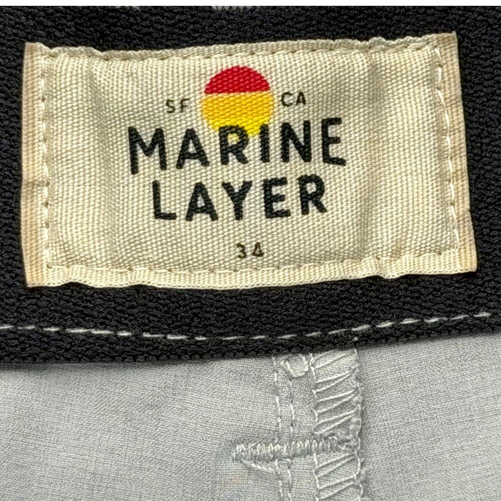 Marine Layer Shorts Mens 34 Gray Performance Polyester Stretch Casual - Picture 3 of 9